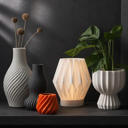 Vasos e objetos de decoração impressos em 3D